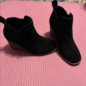 Women's Black Wedge Ankle Boots